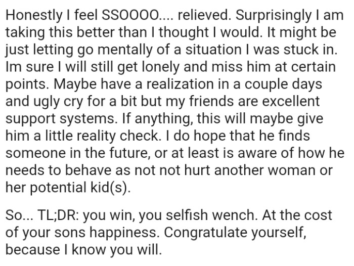 If anything, this will maybe give the OP's partner a little reality check