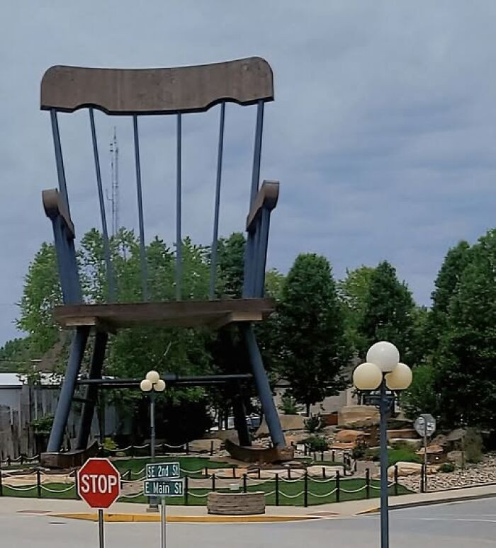 "We Finally Sat (Well… Stood Next To) The World’s Largest Rocking Chair In Casey, Illinois!"
