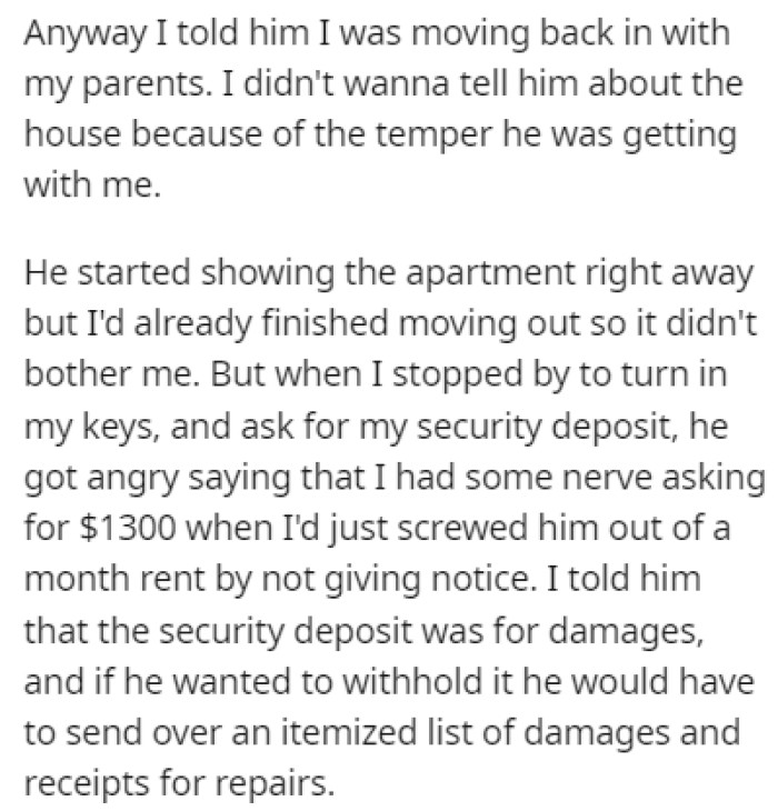 OP eventually told the landlord that they were moving out, and he wasn't happy