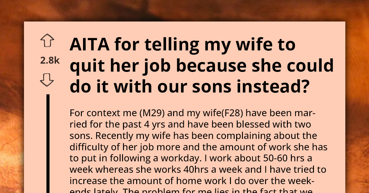 Man Slammed By Netizens For Insisting That Wife Quit Her Job And Become Full-Time Homemaker