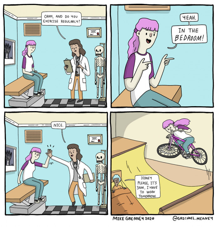 2. When your wife loves to exercise in the bedroom