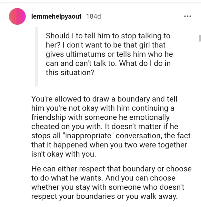 The OP is allowed to draw a boundary