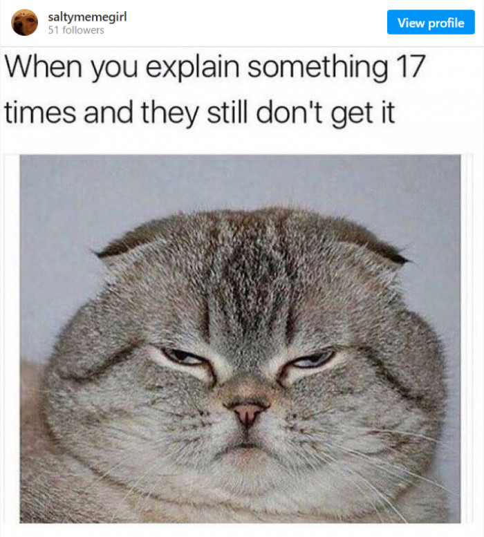 5. After explaining your store's refund policy, this is the face that you get.