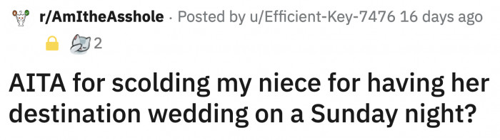 OP's niece, the bride, called her to say that she's sad about OP not going to the wedding but reassured her that she was not offended