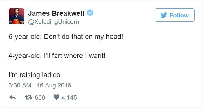 12. A 4-year-old who knows her farting rights