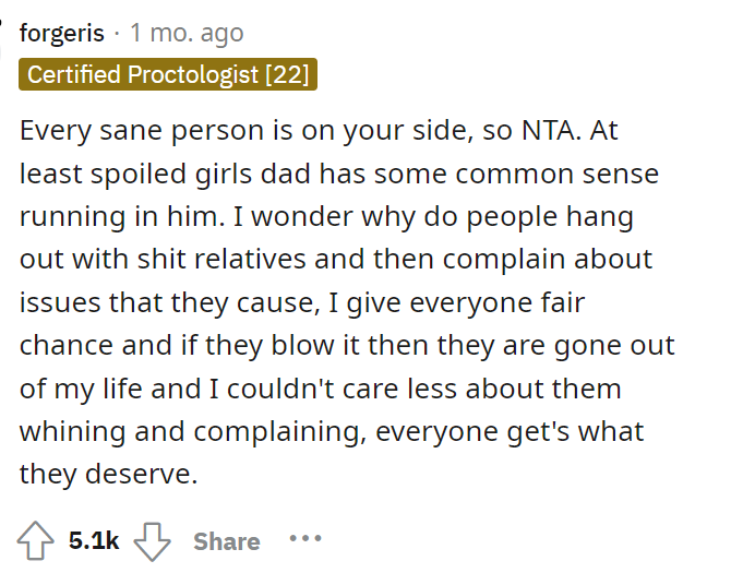 We certainly agree that anyone who is sane is on her side because this is ridiculous.