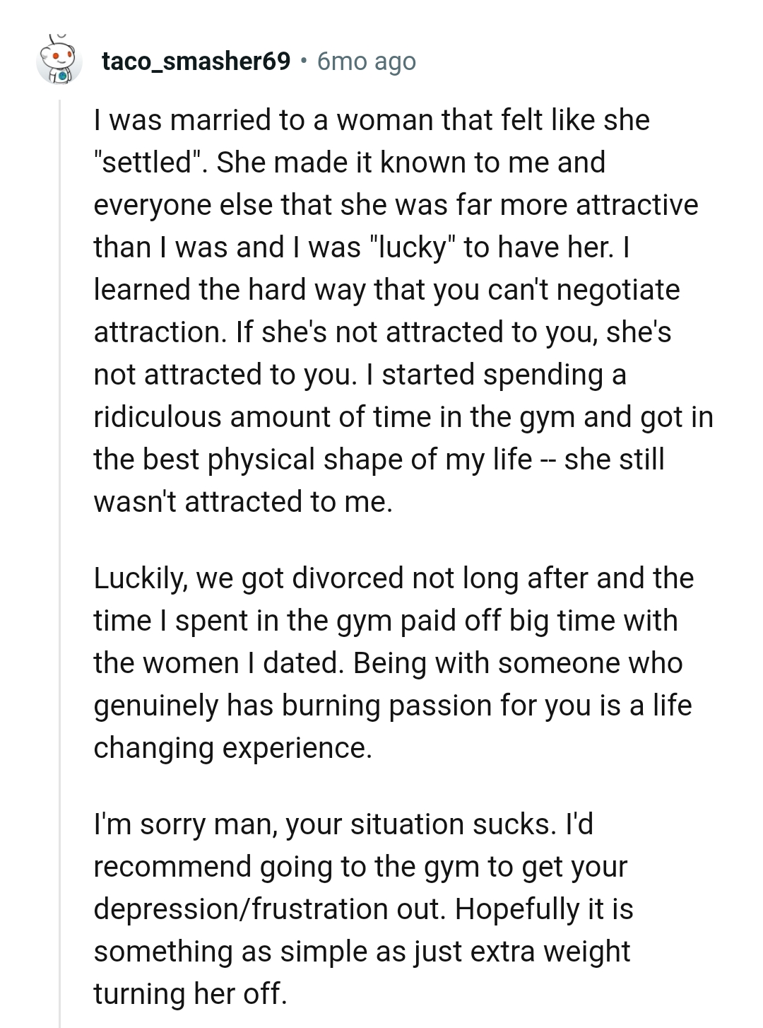 She still wasn't attracted to me