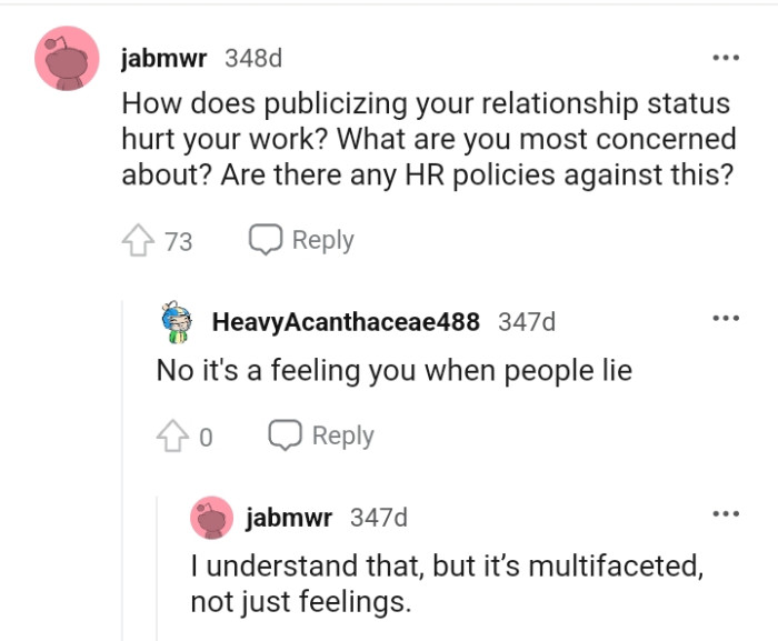 It's a feeling when people lie