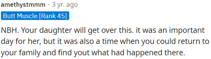 OP's daughter will eventually move past her disappointment or upset