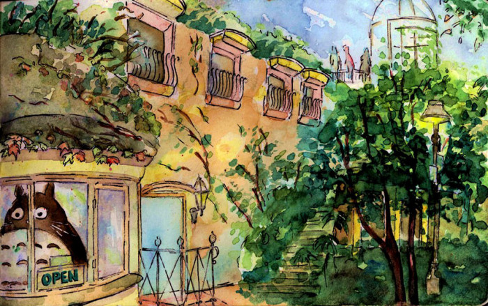 27. Ghibli Museum Watercolor Painting By Chris Sharp