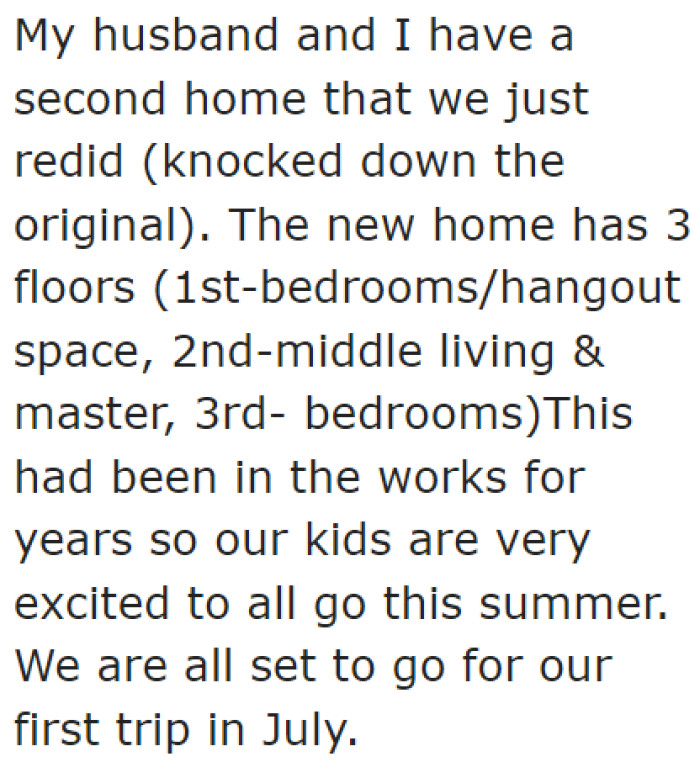 The family has an upcoming trip.