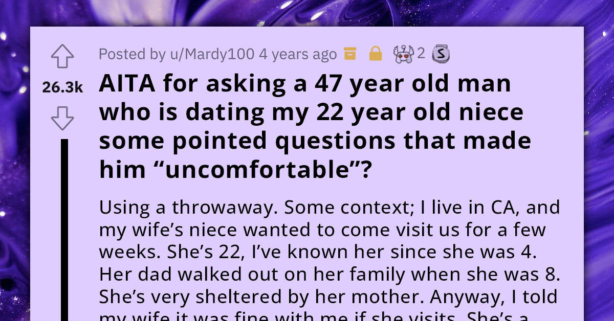 Redditor Stirs Controversy For Questioning The Unconventional Romance Between His Wife's 22-Year-Old Niece And A 47-Year-Old Suitor