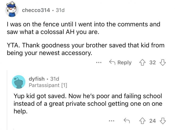 The brother saved Jesse from OP.