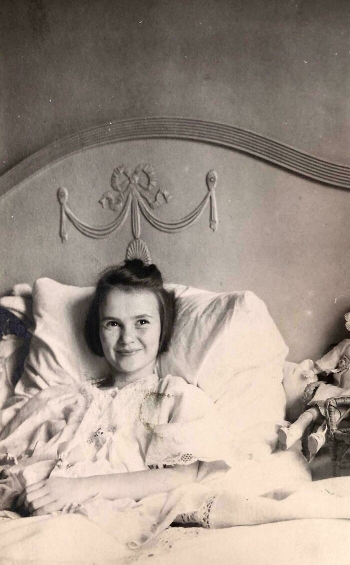 "My Aunt Happy To Be Home From Her Appendectomy, 1922"