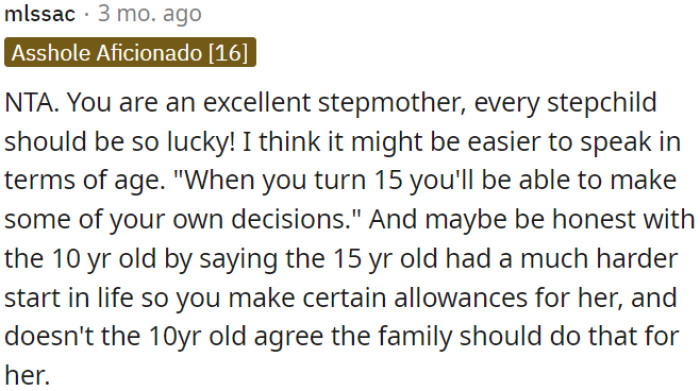 OP is a wonderful stepmom that every stepchild should be fortunate to have.