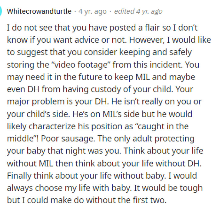 OP stated that she didn't really want advice, but some people contributed anyway to help her gather evidence.