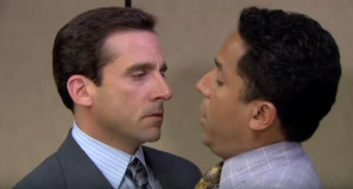 16. Another extremely cringey moment was Michael kissing Oscar.