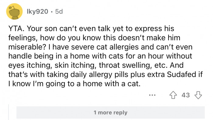 OP's son could potentially be miserable because of her decision.