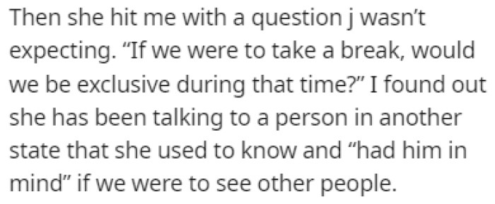 OP found out that his wife has been talking to someone else