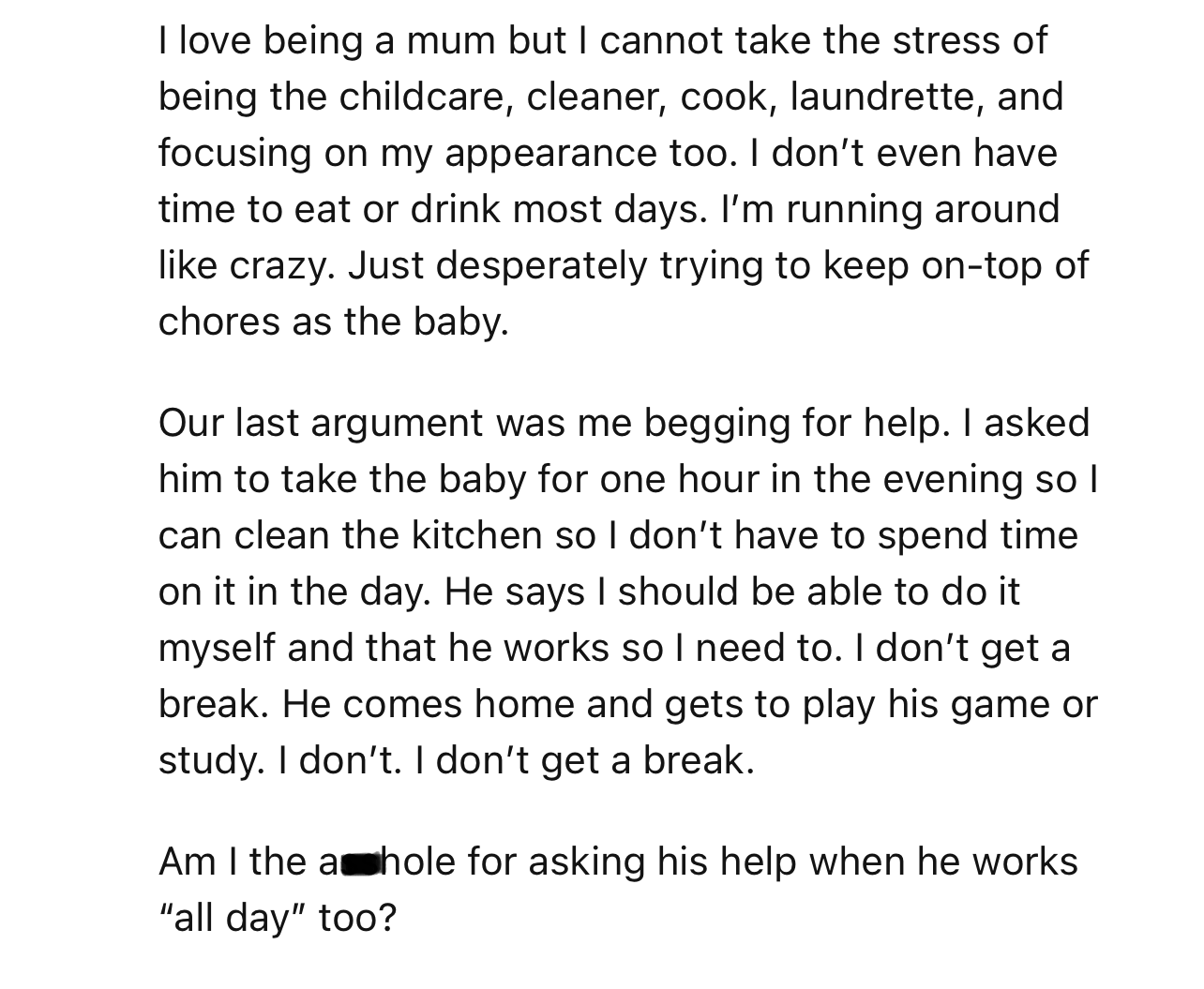 OP Just Can’t Take It Anymore. She’s Burnt Out and Needs Help