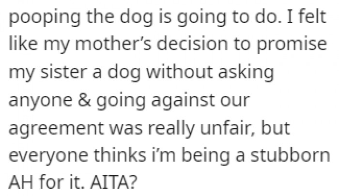 Everyone thinks she's being stubborn about it, so she turned to Reddit