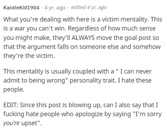 It's a really bad situation, and it just goes to show that some people aren't great to live with and may not be great people in general.