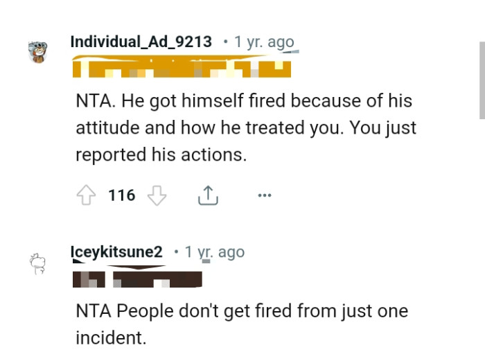 The OP Only Reported His Actions