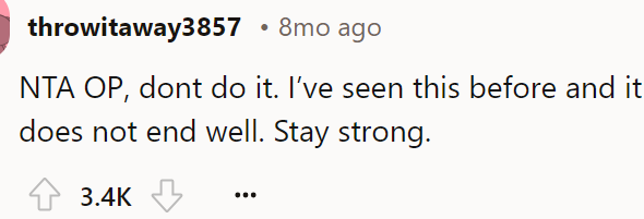 The OP shouldn't do it