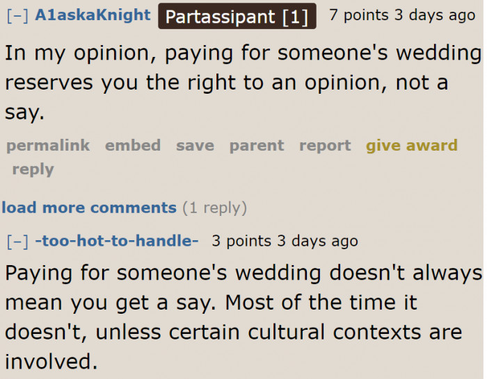 Parents Should Only State Their Opinions. What Happens to the Wedding, in the End, Is Up to Their Child.