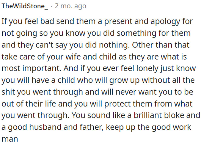 OP could send a gift and an apology for not going.