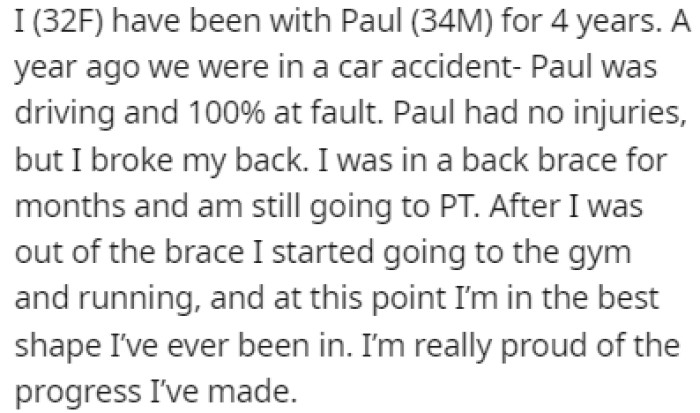 OP has been together with Paul for 4 years