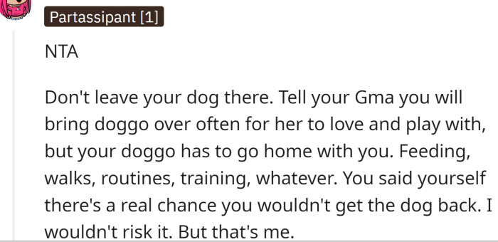 Tell the grandma, but be gentle