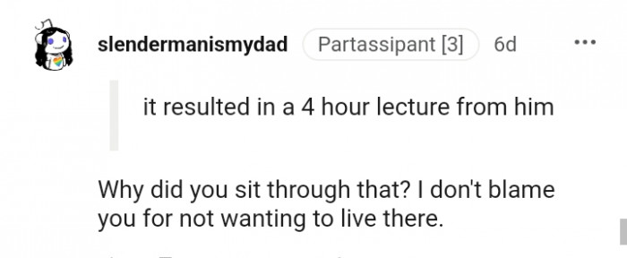 Why did you sit through the lecture?