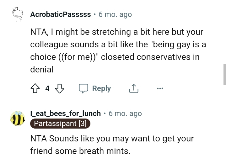 The OP might want to get her friends some breath mints