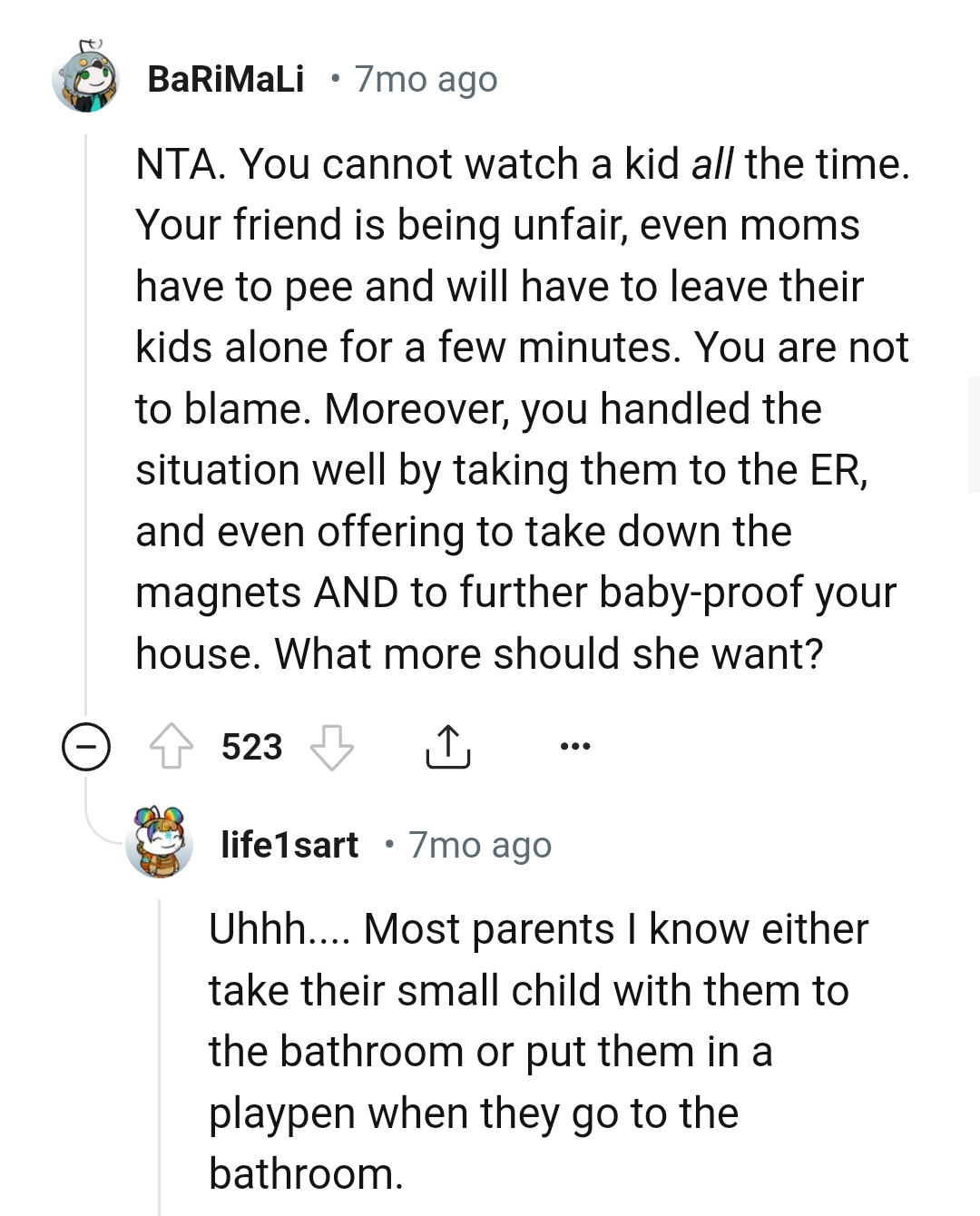 The OP is not to blame