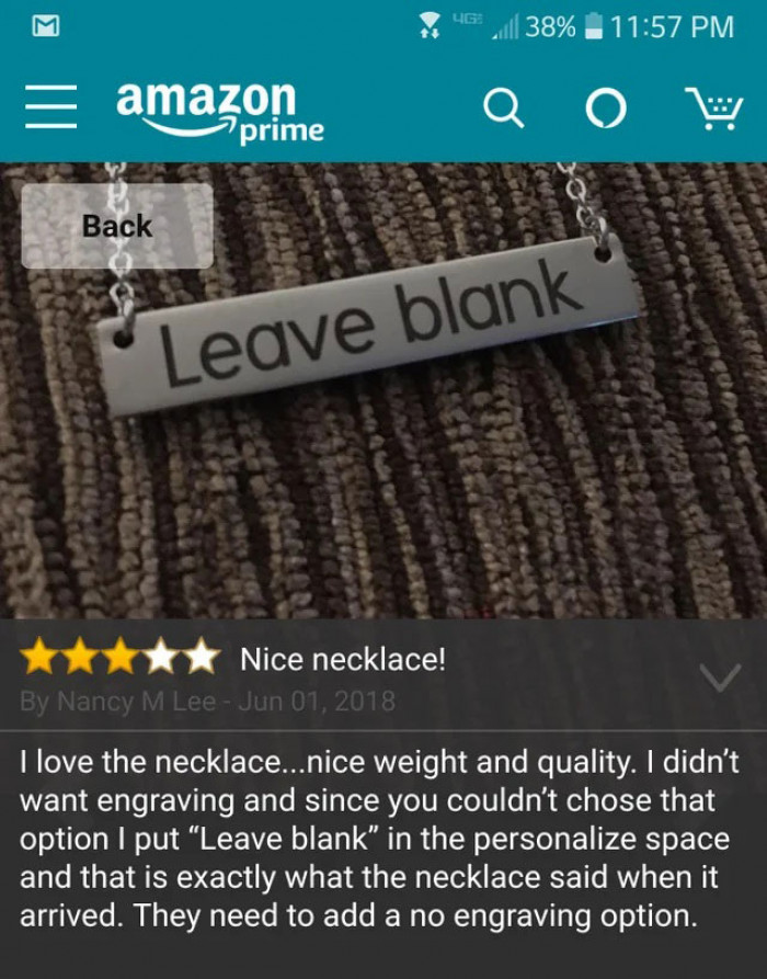 6. Maybe it's better to place something rather than leave it blank.