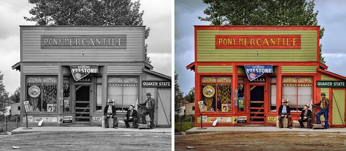 General store in Pony, Montana, photographed by Arthur Rothstein in June 1939.