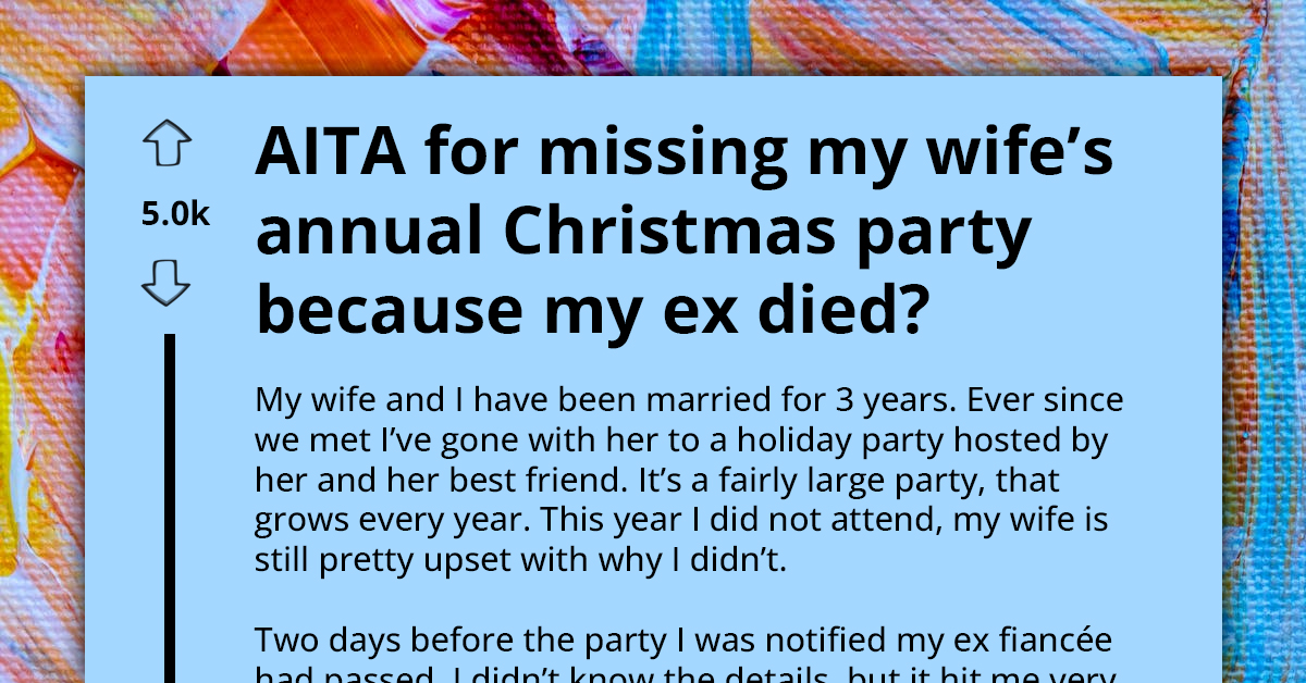 Man Misses His Wife's Annual Christmas Party Because He Was Grieving His Ex, Wife Senses Something Is Off