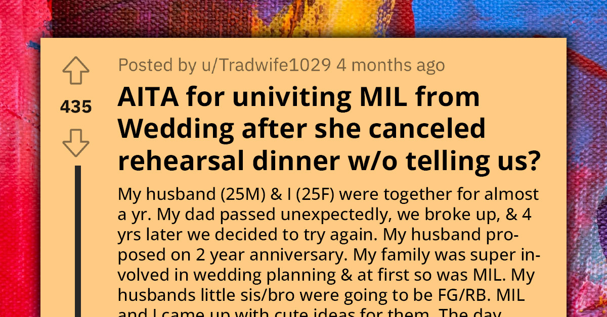 Redditor's Wedding Takes Turbulent Turn Due To Mother-In-Law Conflicts, Leading To Her Being Uninvited