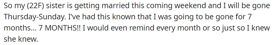 My sister is getting married