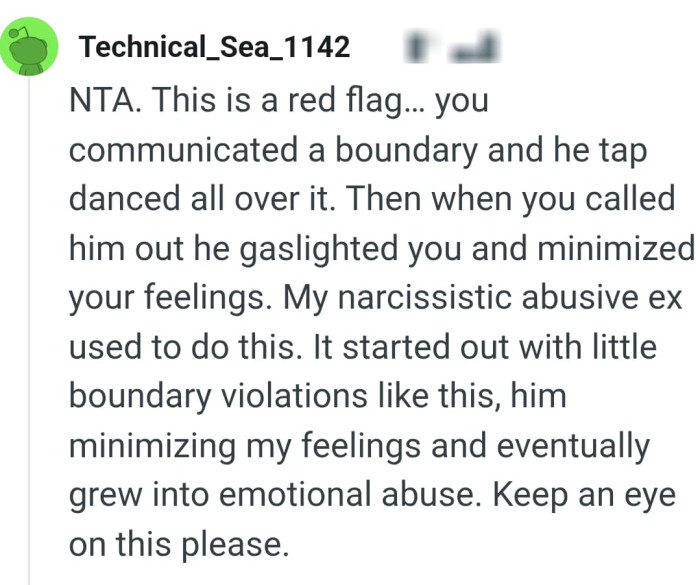 When it starts out with little boundary violation