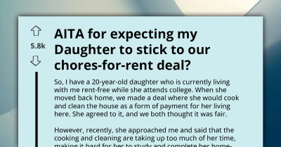 Single Dad Holds Firm on Chore-for-Rent Deal with College Daughter Despite Her Protest About Not Having Enough Study Time
