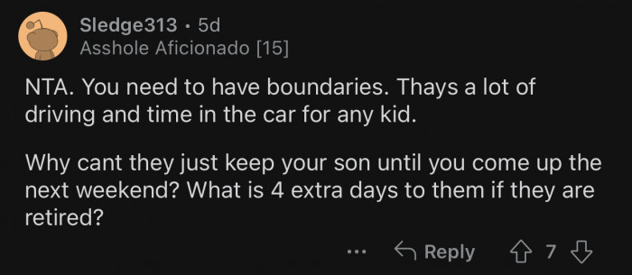 A couple of extra days shouldn't matter to retired people.