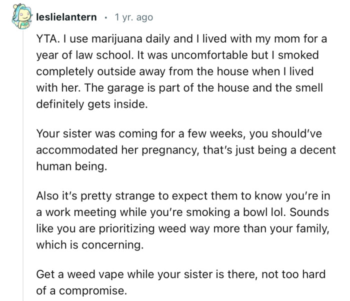 “The garage is part of the house and the smell definitely gets inside.”