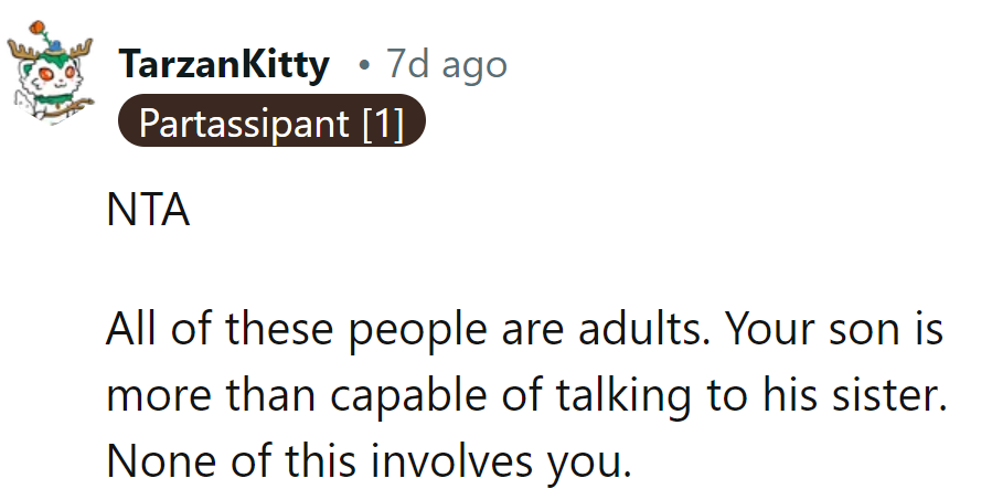 Let the siblings handle their saga. Popcorn, anyone?