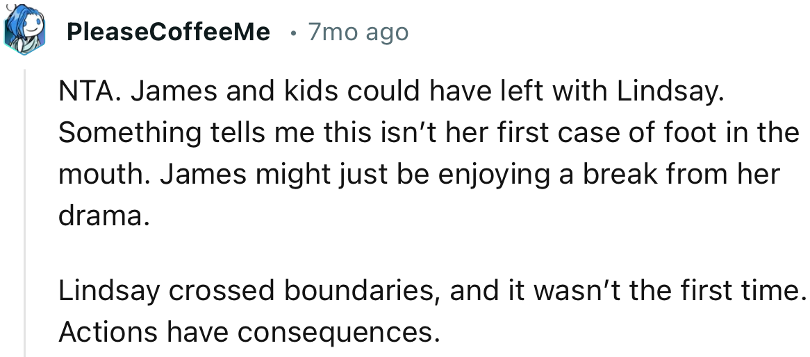 “Lindsay crossed boundaries, and it wasn’t the first time. Actions have consequences.”