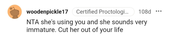 You need to cut her out of your life