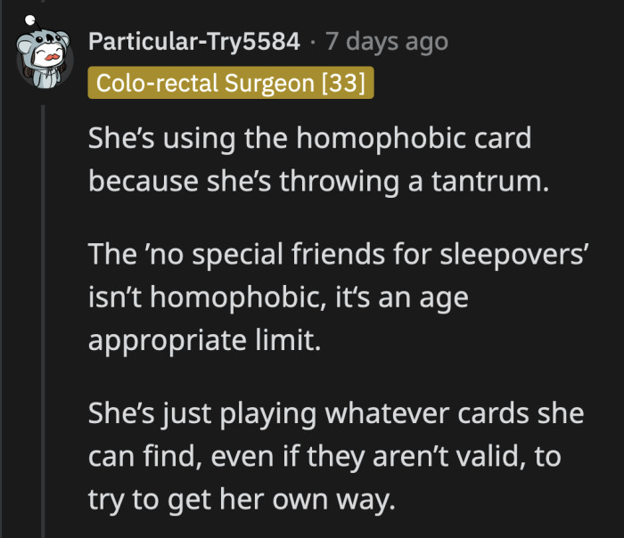 Could she just be a moody teenager who is grasping at straws to get what she wants?