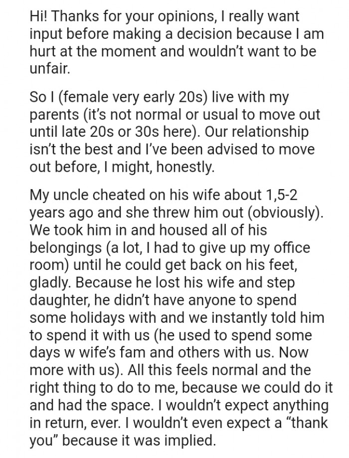 Their relationship isn’t the best, and she's been advised to move out before.