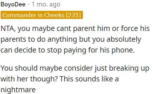 Breaking up may be a preferable option given the circumstances.